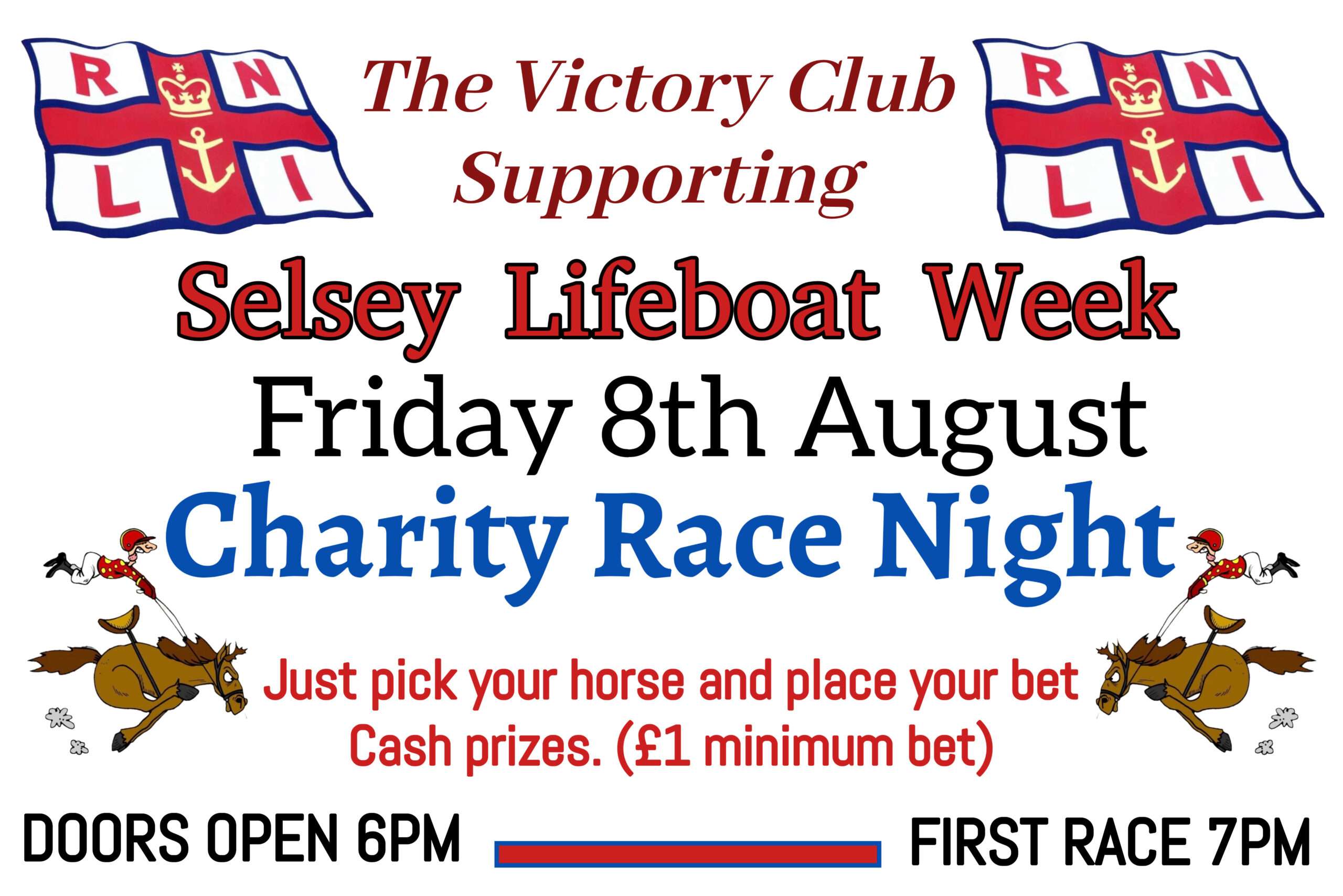Selsey Lifeboat Week Friday 8th August Charity Race Night