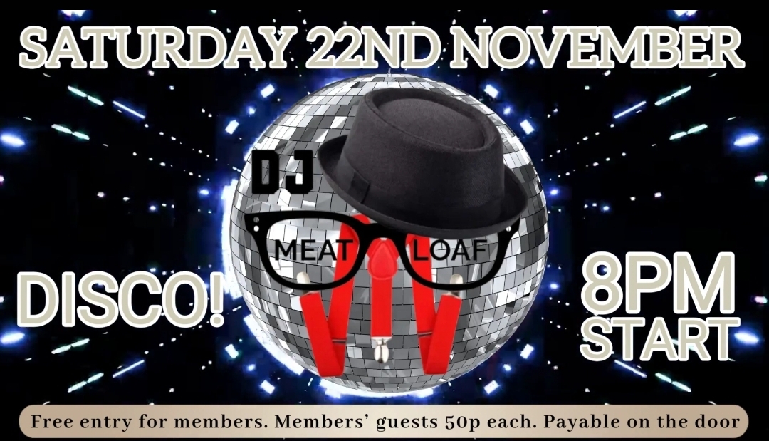 Disco at the Victory Club Saturday 22nd November