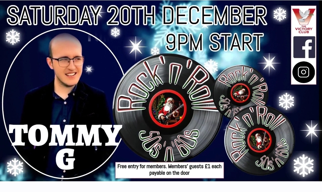 Tommy G 50s and 60s ROCK n Roll Saturday 20th December