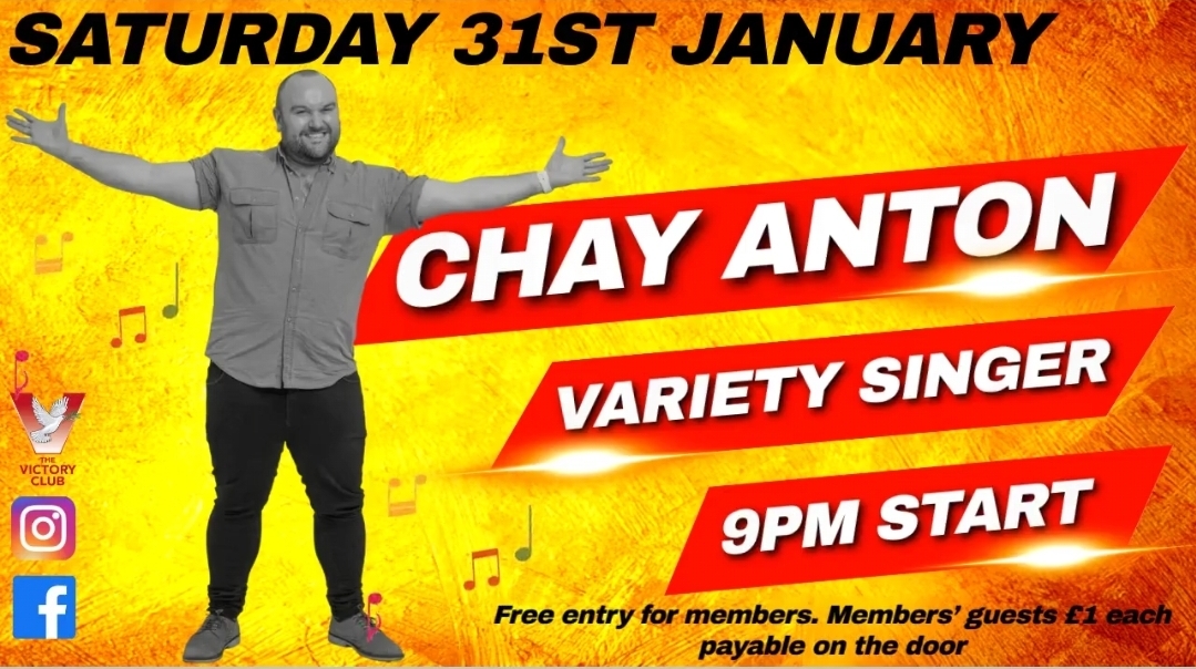 Chay Anton plays at the Victory Club Saturday 31st January